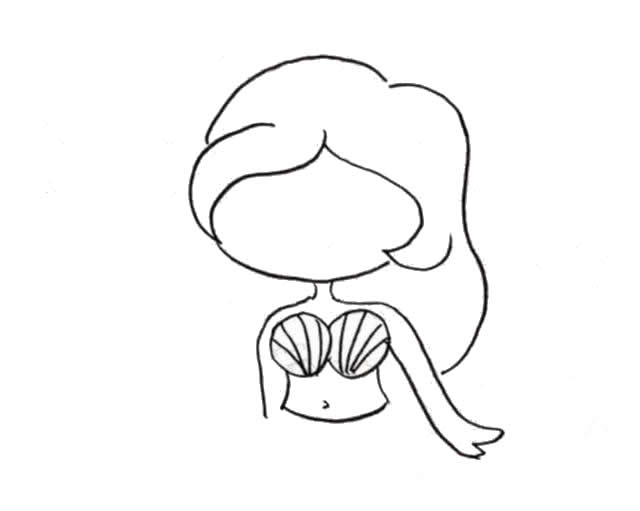 美人鱼海底世界简笔画步骤