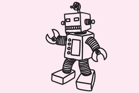 帅气的机器人简笔画
