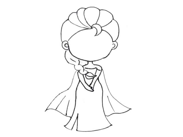 美丽的艾莎公主简单画教程