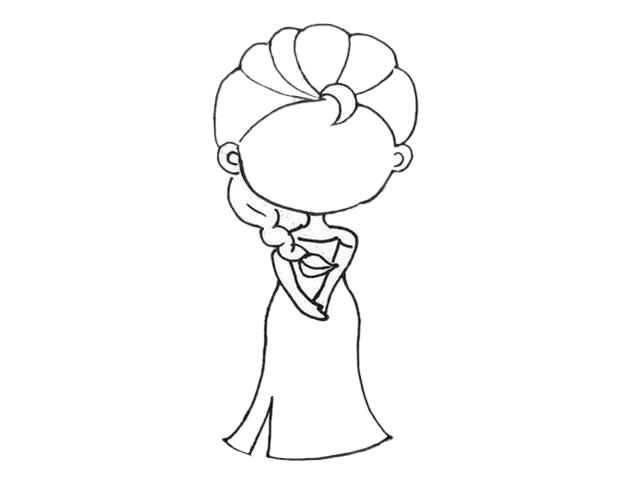 美丽的艾莎公主简单画教程