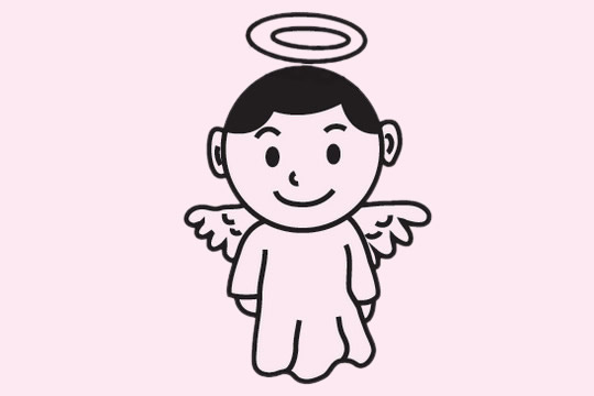 头上有个圈圈的天使简笔画