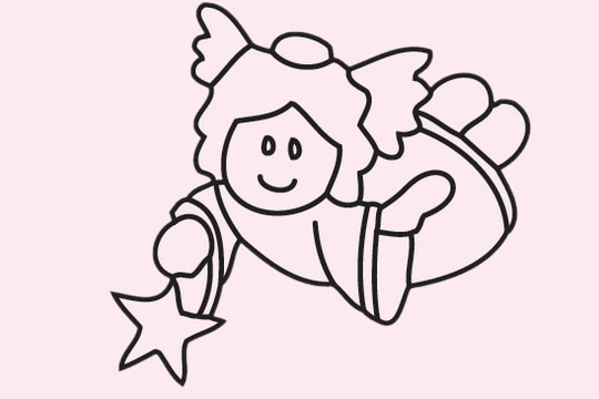 简单的天使儿童画