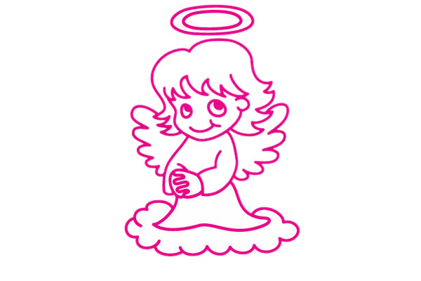 站在云上的天使简笔画