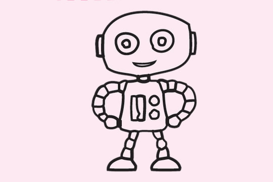 大眼睛机器人简笔画
