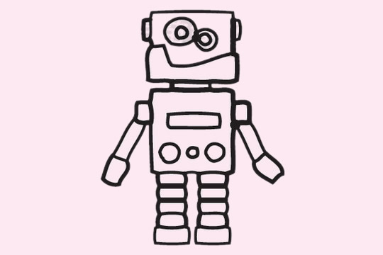 萌萌哒机器人简笔画