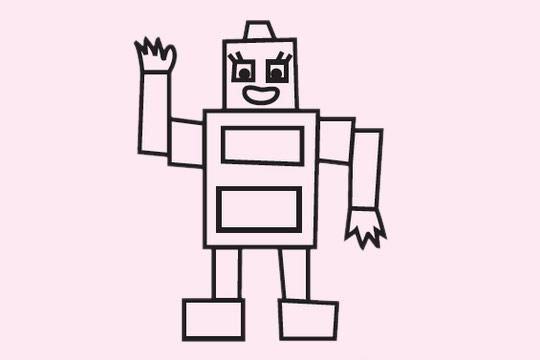 可爱的机器人简笔画