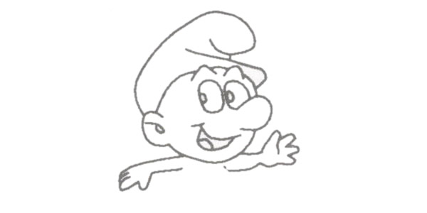 蓝精灵简笔画步骤