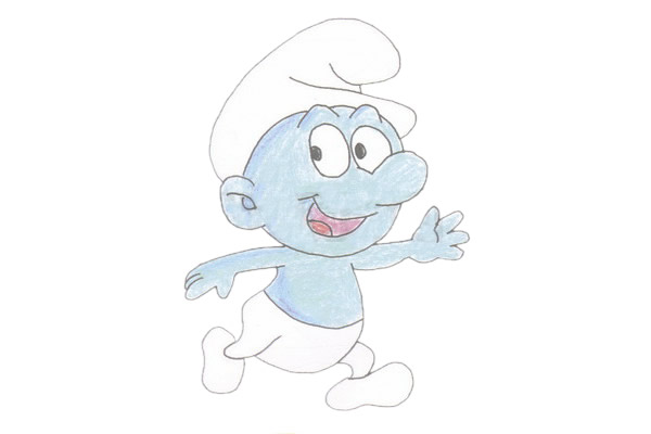 蓝精灵简笔画步骤