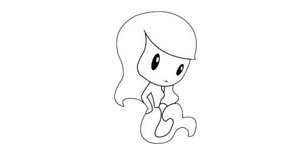 可爱的爱丽儿公主简笔画