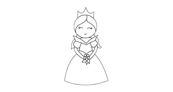 害羞的爱洛公主简笔画