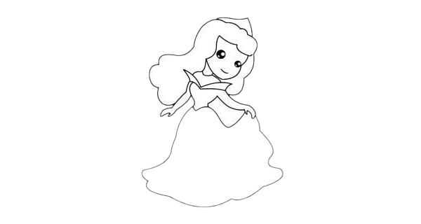 漂亮的爱洛公主简笔画