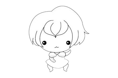 简单的拇指姑娘儿童画