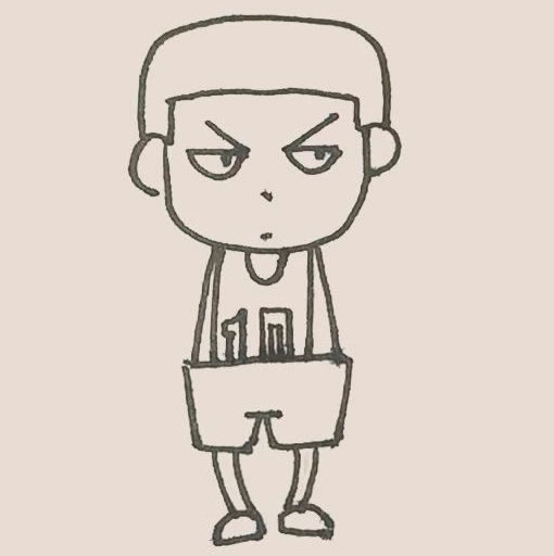 Q版樱木花道简笔画步骤