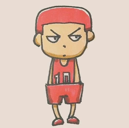 Q版樱木花道简笔画步骤