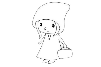 可爱的小红帽简笔画
