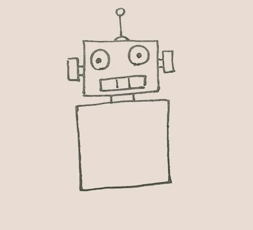 带颜色的机器人简笔画