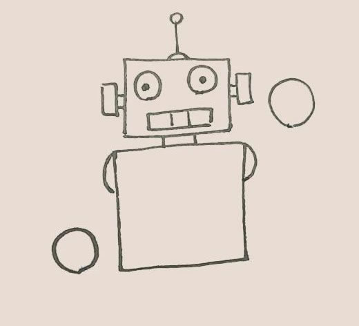 带颜色的机器人简笔画