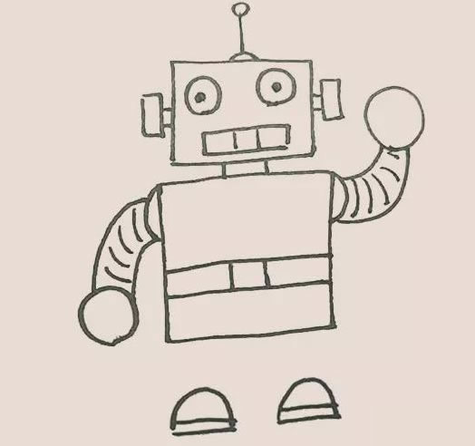带颜色的机器人简笔画