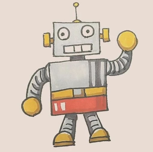 带颜色的机器人简笔画