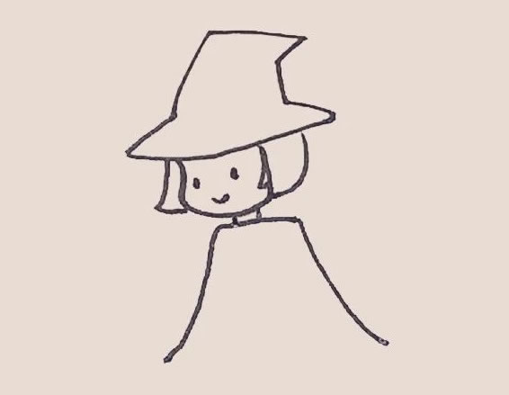 小魔女简笔画步骤