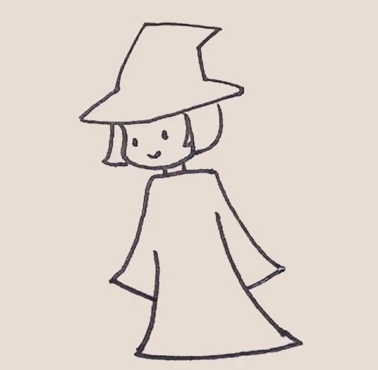 小魔女简笔画步骤