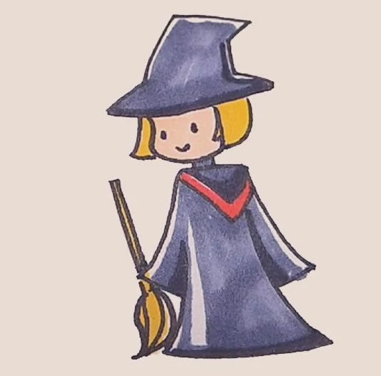 小魔女简笔画步骤
