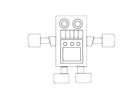 一看就会的机器人简笔画