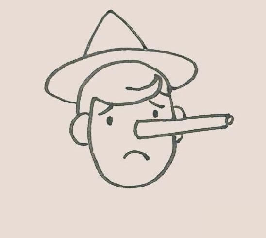 匹诺曹简笔画步骤