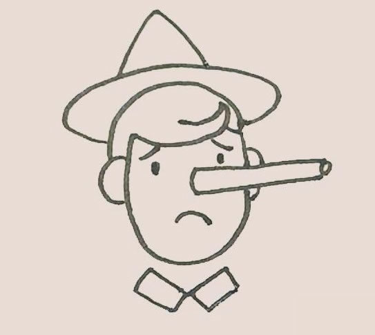 匹诺曹简笔画步骤