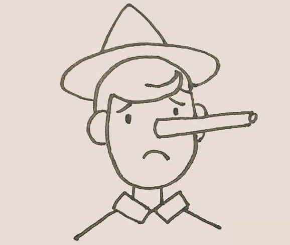 匹诺曹简笔画步骤