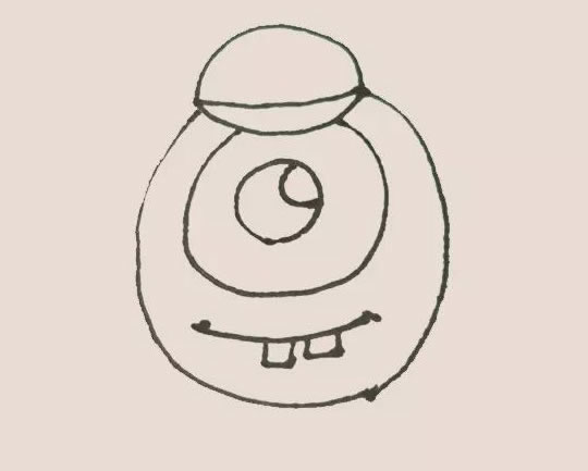 怪物大学大眼仔简笔画步骤