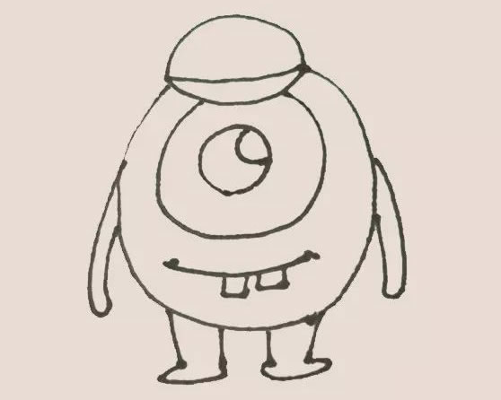 怪物大学大眼仔简笔画步骤
