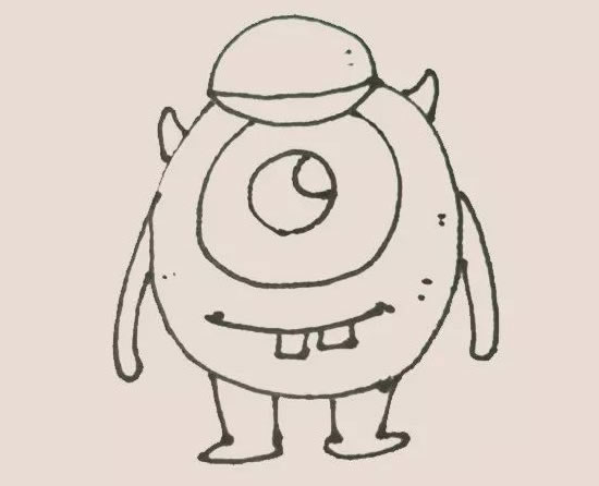怪物大学大眼仔简笔画步骤