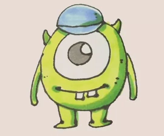 怪物大学大眼仔简笔画步骤