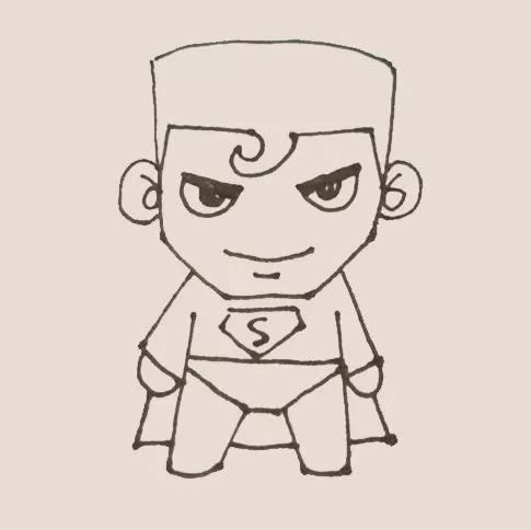 卡通超人简笔画步骤