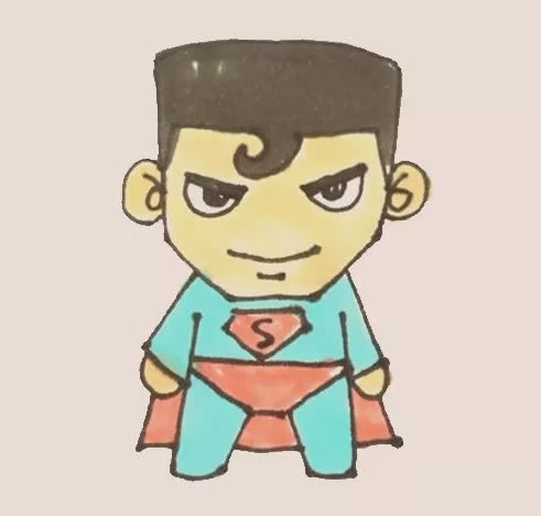 卡通超人简笔画步骤