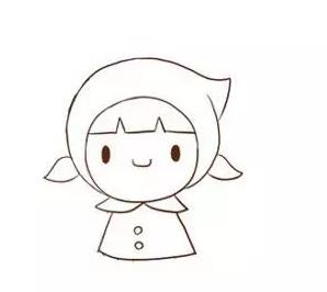 可爱的小红帽简笔画