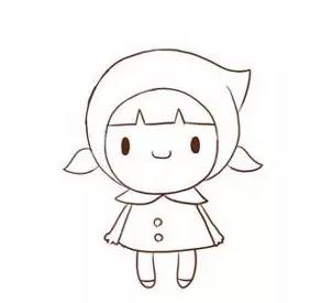 可爱的小红帽简笔画