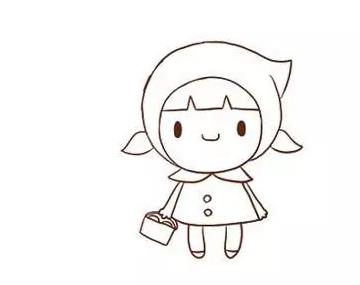 可爱的小红帽简笔画