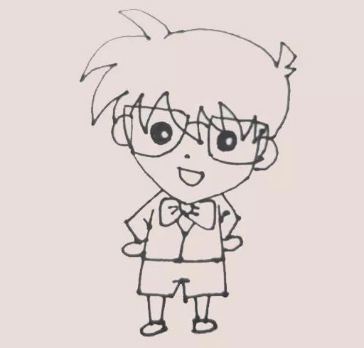 名侦探柯南简笔画步骤