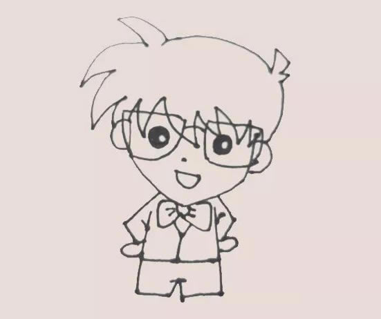 名侦探柯南简笔画步骤