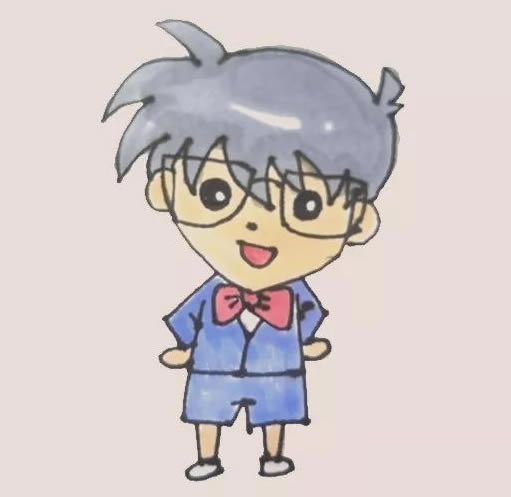 名侦探柯南简笔画步骤