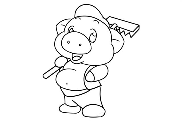 卡通的猪八戒简笔画步骤