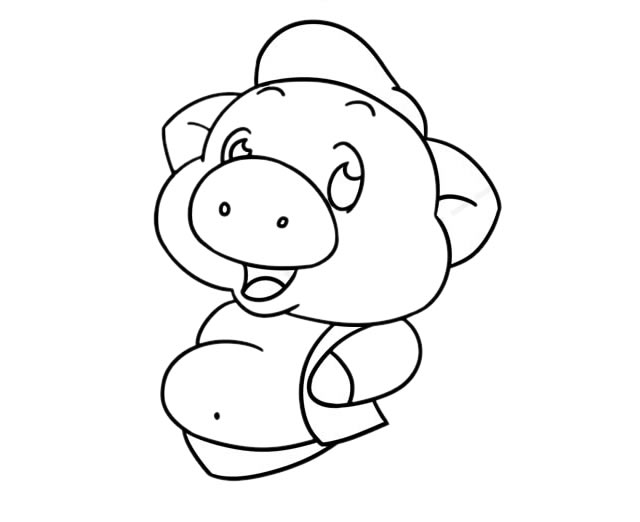 卡通的猪八戒简笔画步骤