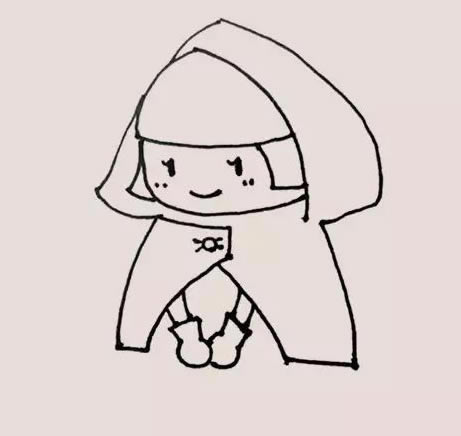 小红帽简笔画步骤