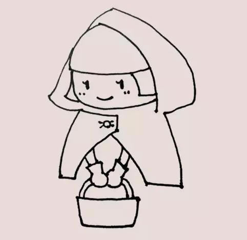 小红帽简笔画步骤