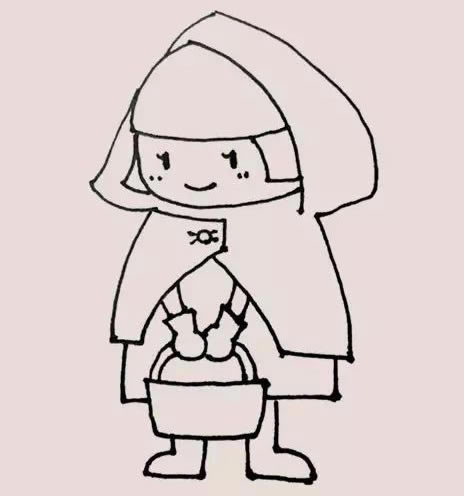 小红帽简笔画步骤