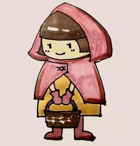 小红帽简笔画步骤