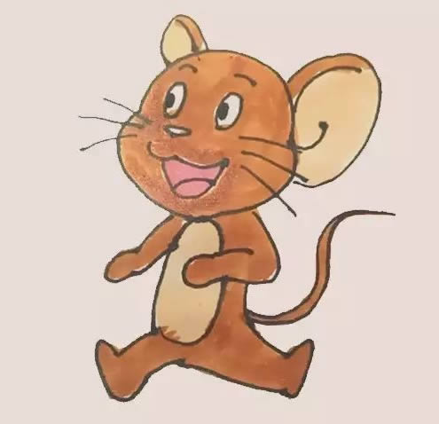 老鼠杰瑞简笔画步骤