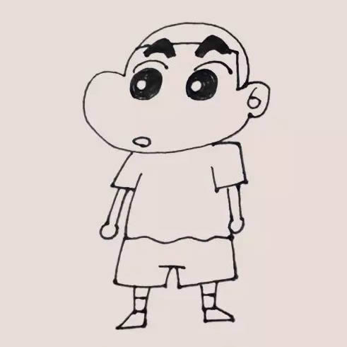 蜡笔小新简笔画步骤